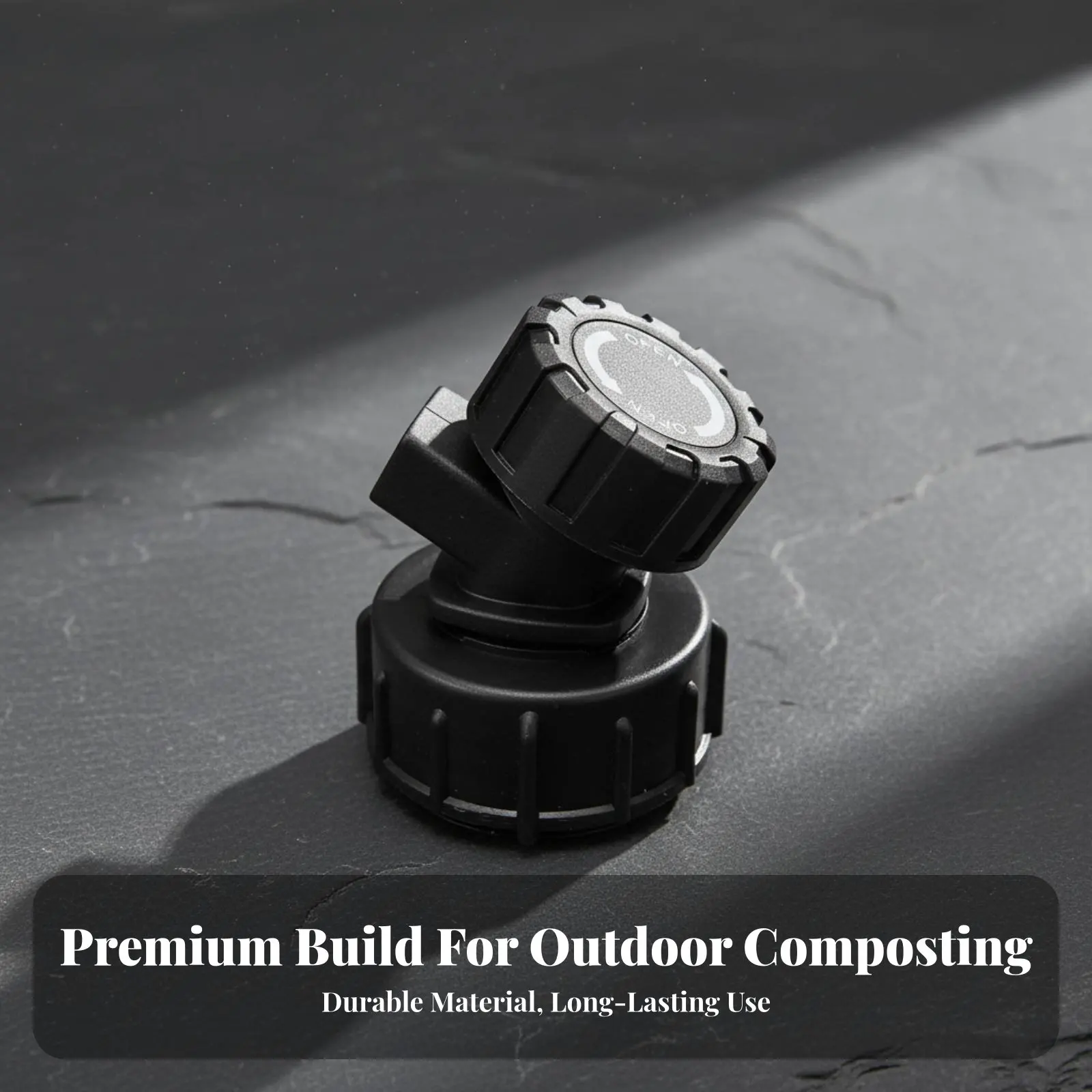 Compost Bin Faucet Non-Clogging Ging Large Bore Container Tap Plastic Rotary Valve Adjustable Flow Water Reservoir Spigot view 2