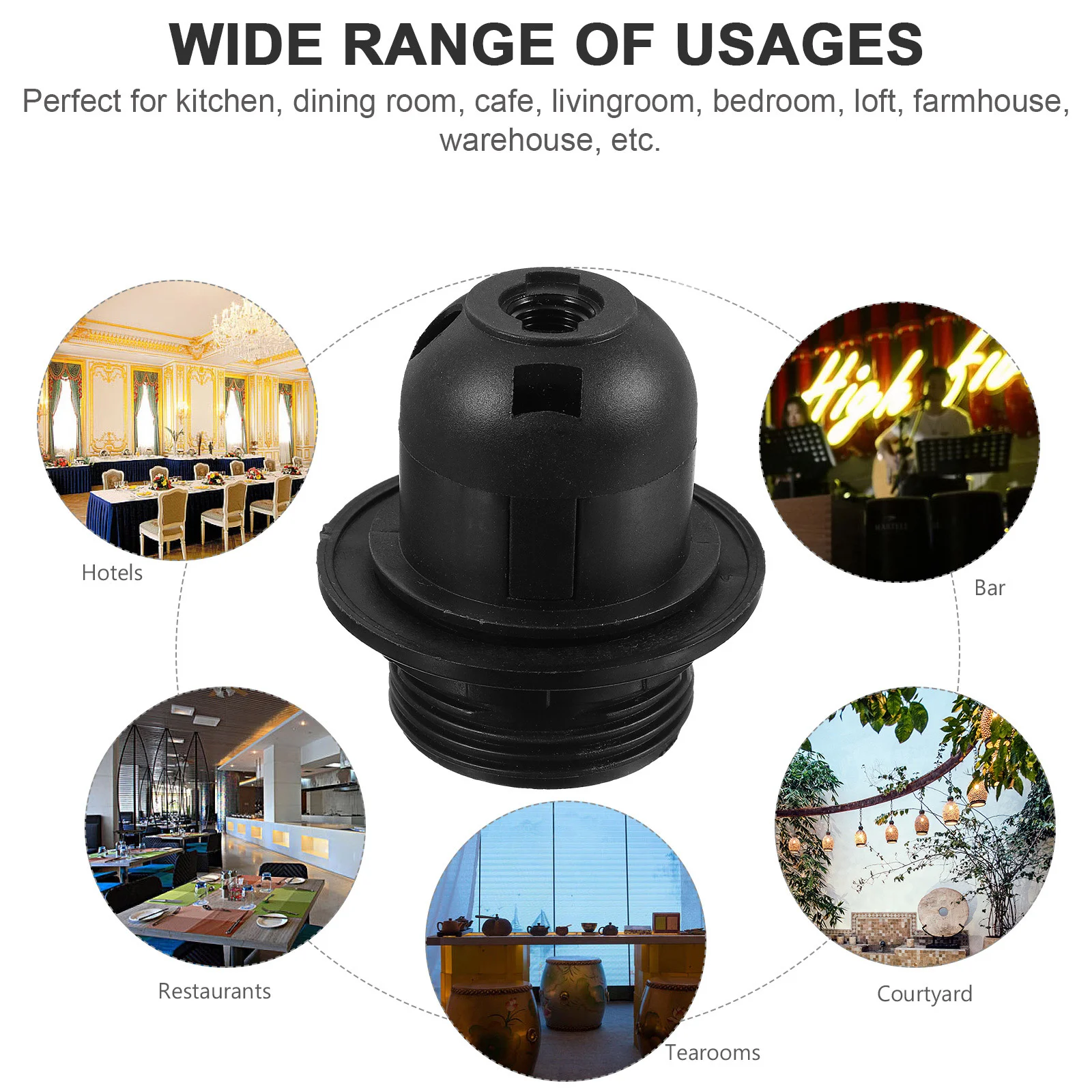 ハンギングランプソケット電球ホルダー、シャンデリア電球床、家庭用交換、固定具部品、6個