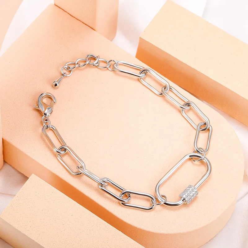 NINGAN Simple Ladies Chain Bracelet Gold&silver Women Charms Diy Bracelet Jewelry Trend Jewelry Gifts New