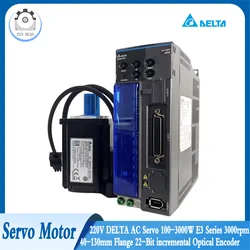 220V DELTA Servo Motor 100W-3KW E3 3000rpm 40/60/80/130mm Flange 22-Bit incremental Optical Encoder Single-turn Absolute Encoder