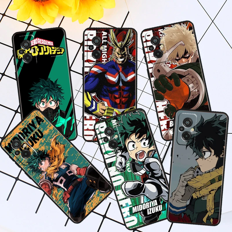 My Hero Academy Character Phone Case For Xiaomi Redmi A1 A2 4X 5 5A 6 6A 7 7A 8 8A 9A 9C 9T LITE Plus Pro Black Cover Funda Soft