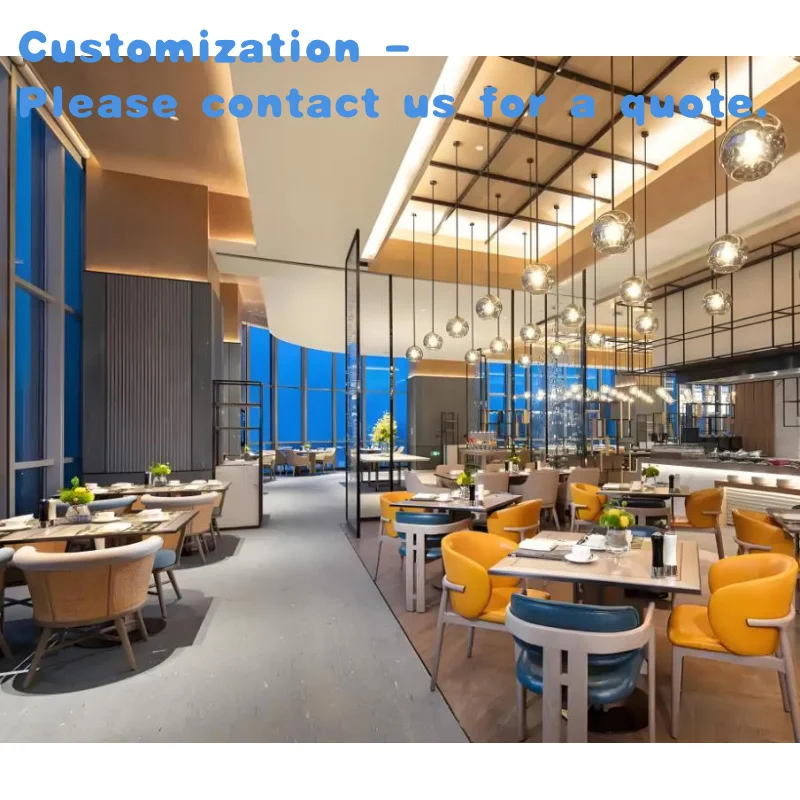

custom.Modern Hotel Restaurant bar Set Furniture Supplier Dining Table Set with Leather and Wooden Chairs Hotels