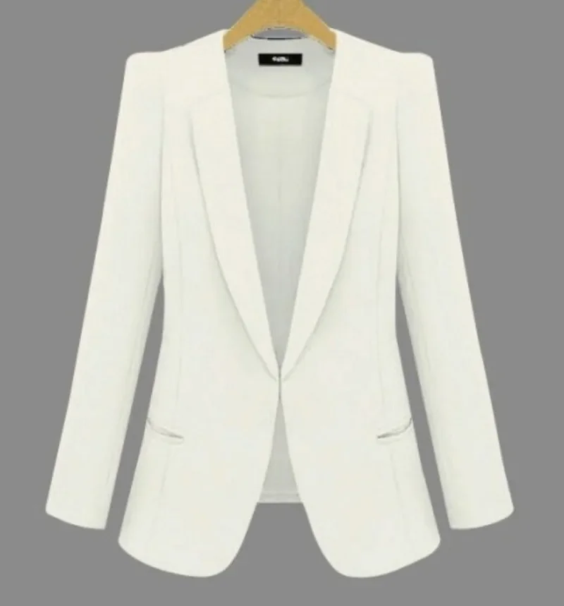 Plus Size Business Suits Women Hidden Breasted Blazers 2022 Spring Autumn New Solid Colors Long Sleeve Blazer Office Work Wear