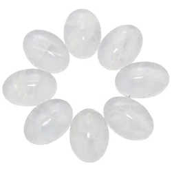 1pc Natural Gem Stone White Crystal Cabochon Oval Clear CAB Beads No Drilling Hole for Jewelry Making DIY Pendant Ring Bracelet