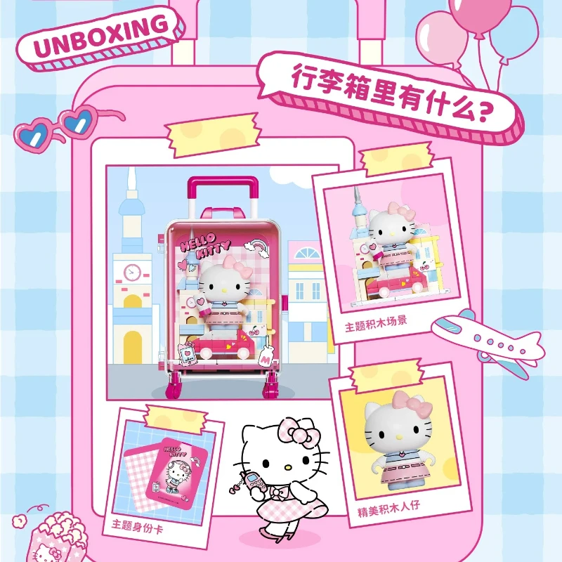 

Конструктор AREAX Sanrio: Набор-сюрприз Hello Kitty и Kuromi, настольное украшение-головоломка, модель для сборки, подарочные игрушки