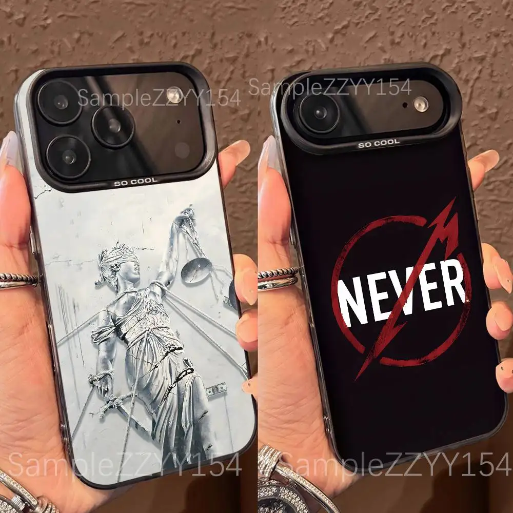 Funda de teléfono M-Metallica 72 Seasons para 15,16,17,13,14,11,12,Pro,Max,Plus,E,Air,Mini, cubierta trasera mate a prueba de golpes de color