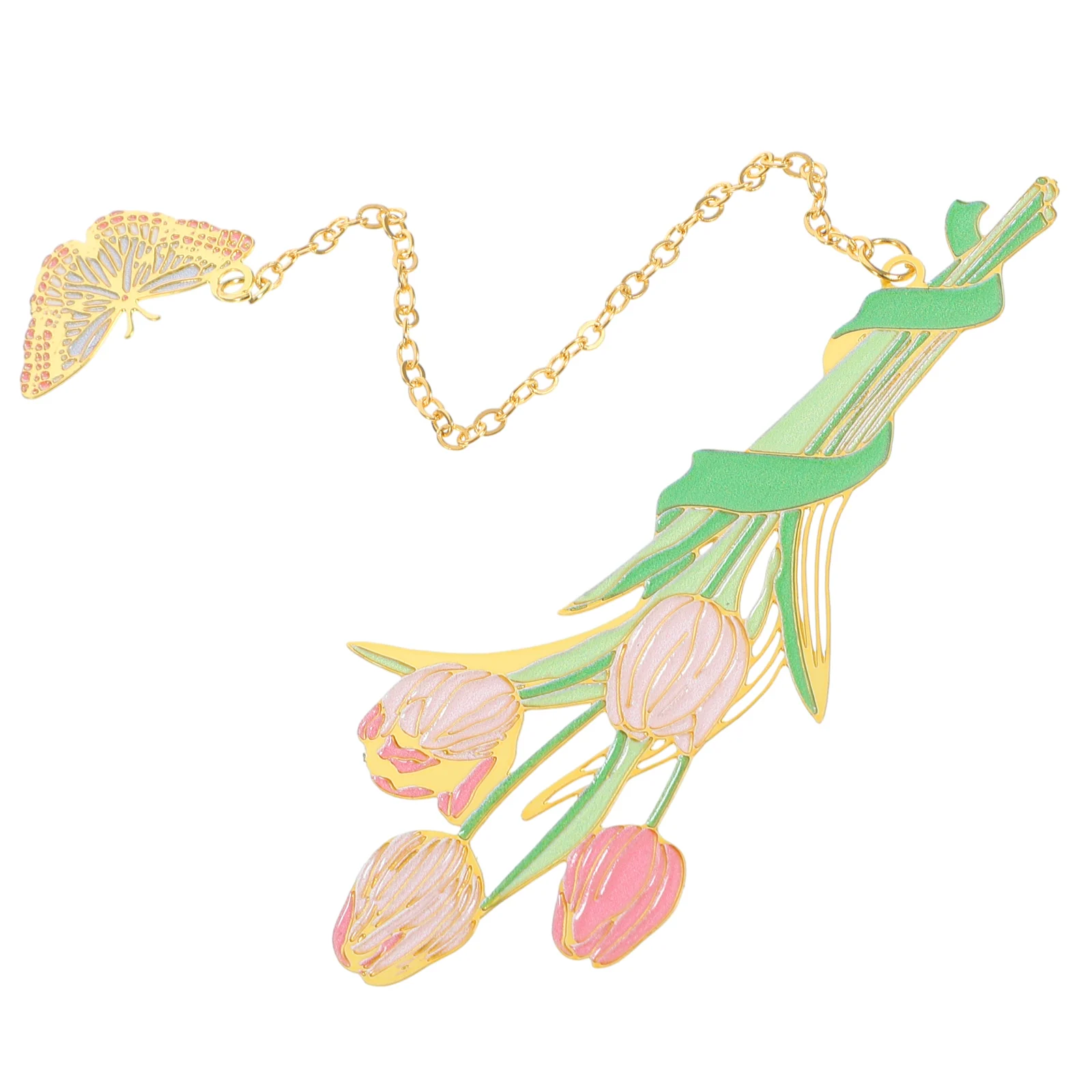 

Hollow Flower Bookmark Floral Painting Metal Delicate Ornament for Women Cute Bookmarks Romantic