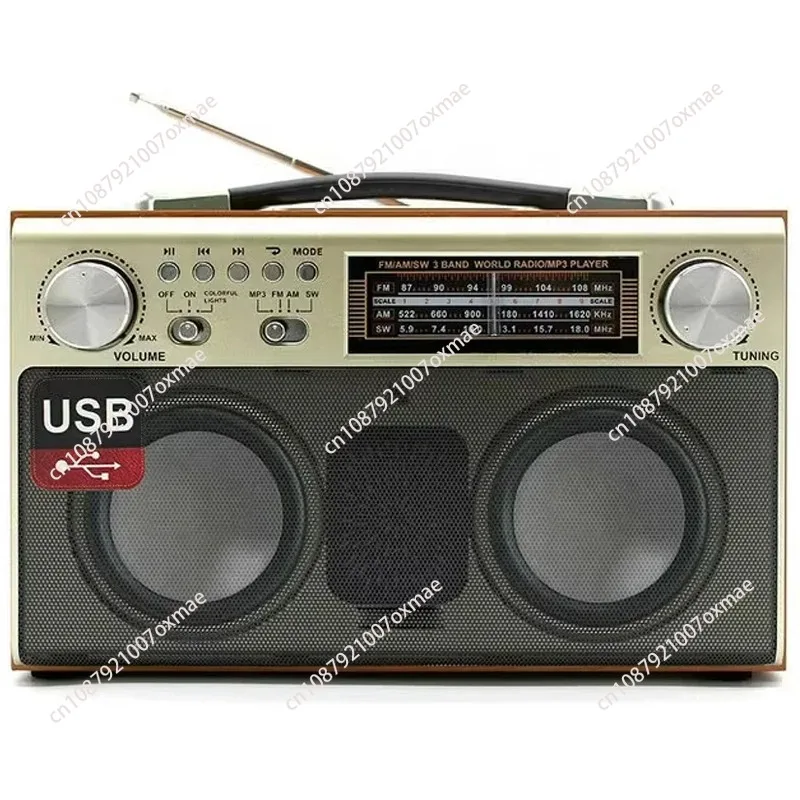 Retro desktop full-band radio Elderly nostalgic semiconductor home Bluetooth wooden player All-in-one