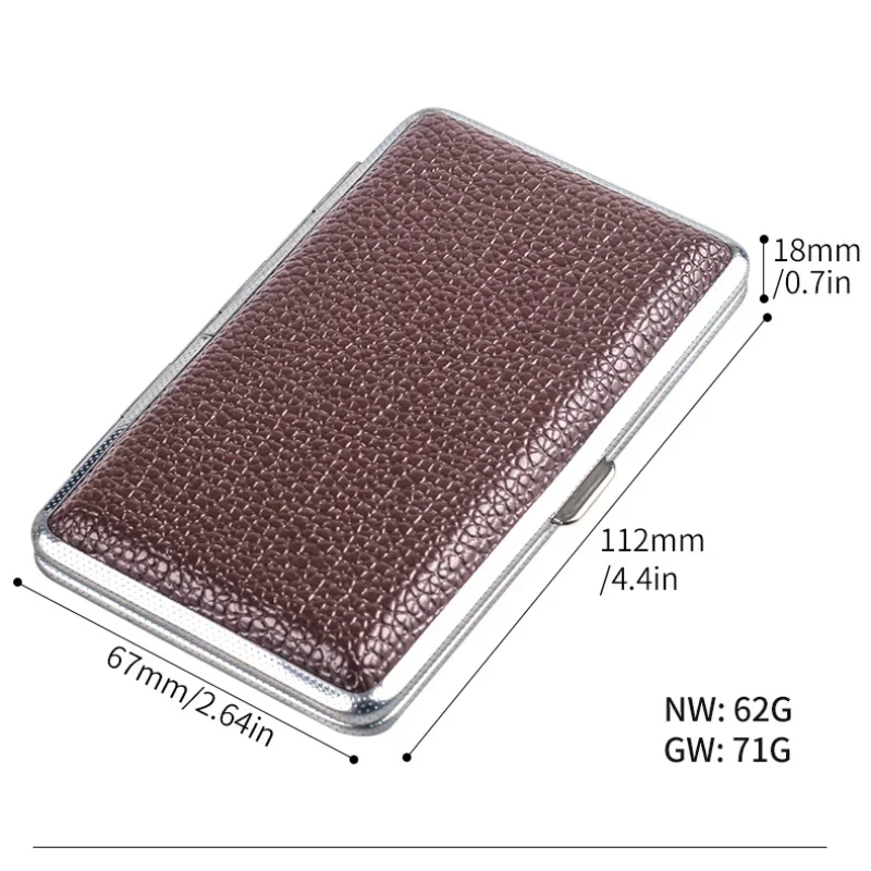 Leather Slim Portable Cigarette Case Pressure and Moisture Resistant Cigarette Accessories