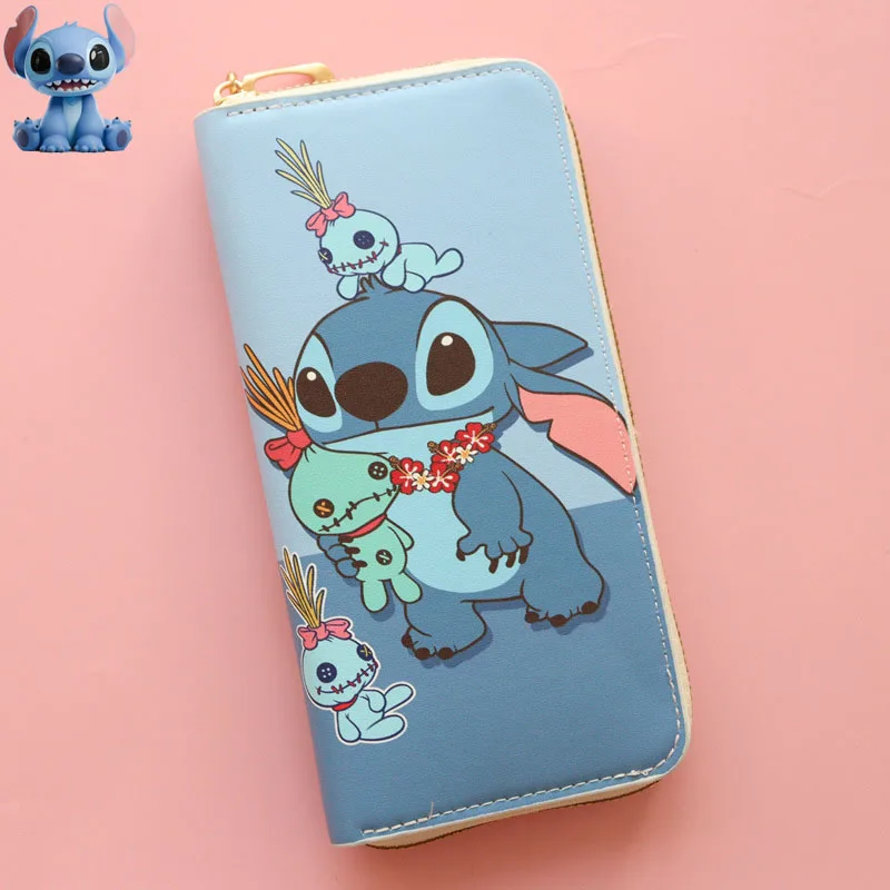 Monedero de Lilo y Stitch para niña, cartera Kawaii de Disney Stitch, regalo de cumpleaños para niños, bolso de mano con figuras de Anime, venta al por mayor