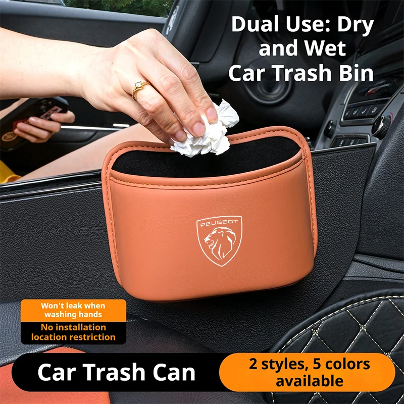 

Car Door Storage Box Seat Hanging Trash Can Trash Can Suitable for Peugeot 205 206 207 208 301 307 308 406 407 408 508 2008 3008