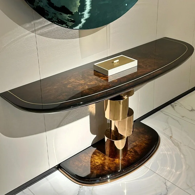 Z Solid wood entrance table High-end modern simple entrance table Creative entrance cabinet End view table