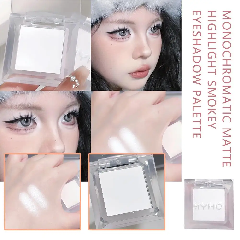 Matte White Face Highlighter Palette Pearly Jade Smokey Palette Face Eye Eyeshadow Brighten Makeup Cosmetics Multifunctiona U5W4