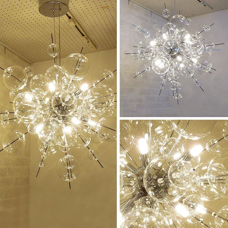 Imagem -05 - Nordic Led Glass Dandelion Chandelier Modern Hanging Light Pendant Lamp Luminária para Restaurante Home Decor