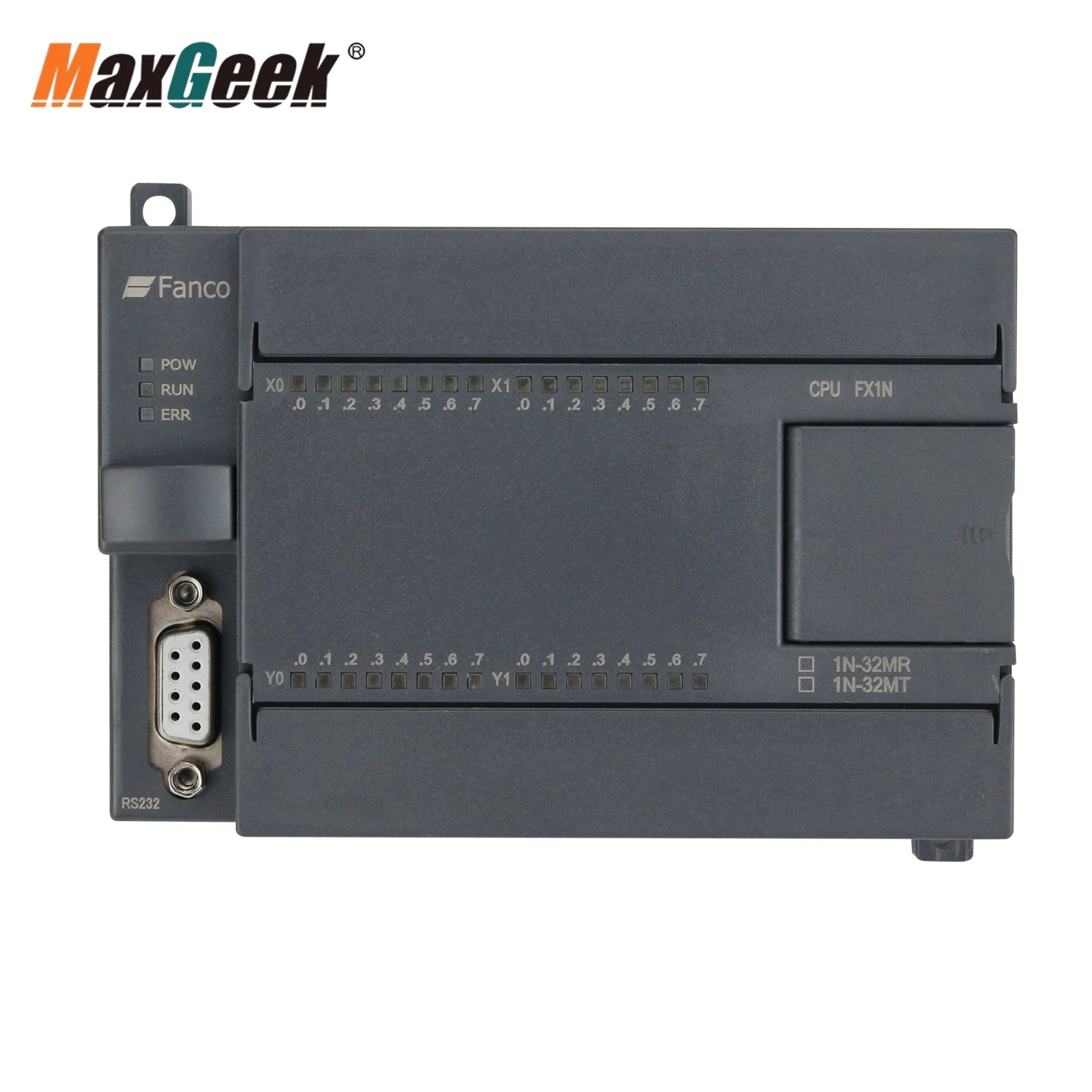 Maxgeek PLC Industrial Control Board DC24V FX1N 32MR 24MR DC24V 6W 16 Input 16 Output Baud Rate 9600 Support HMI