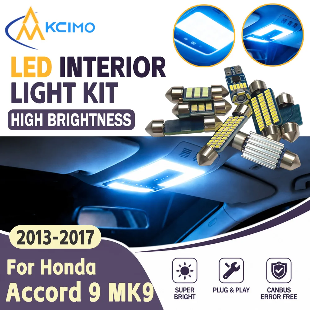 Canbus Error Free LED Interior Light Bulbs For Honda Accord 9 MK9 Gen 2013-2017 Plug And Play Auto Indoor Lighting Accessories