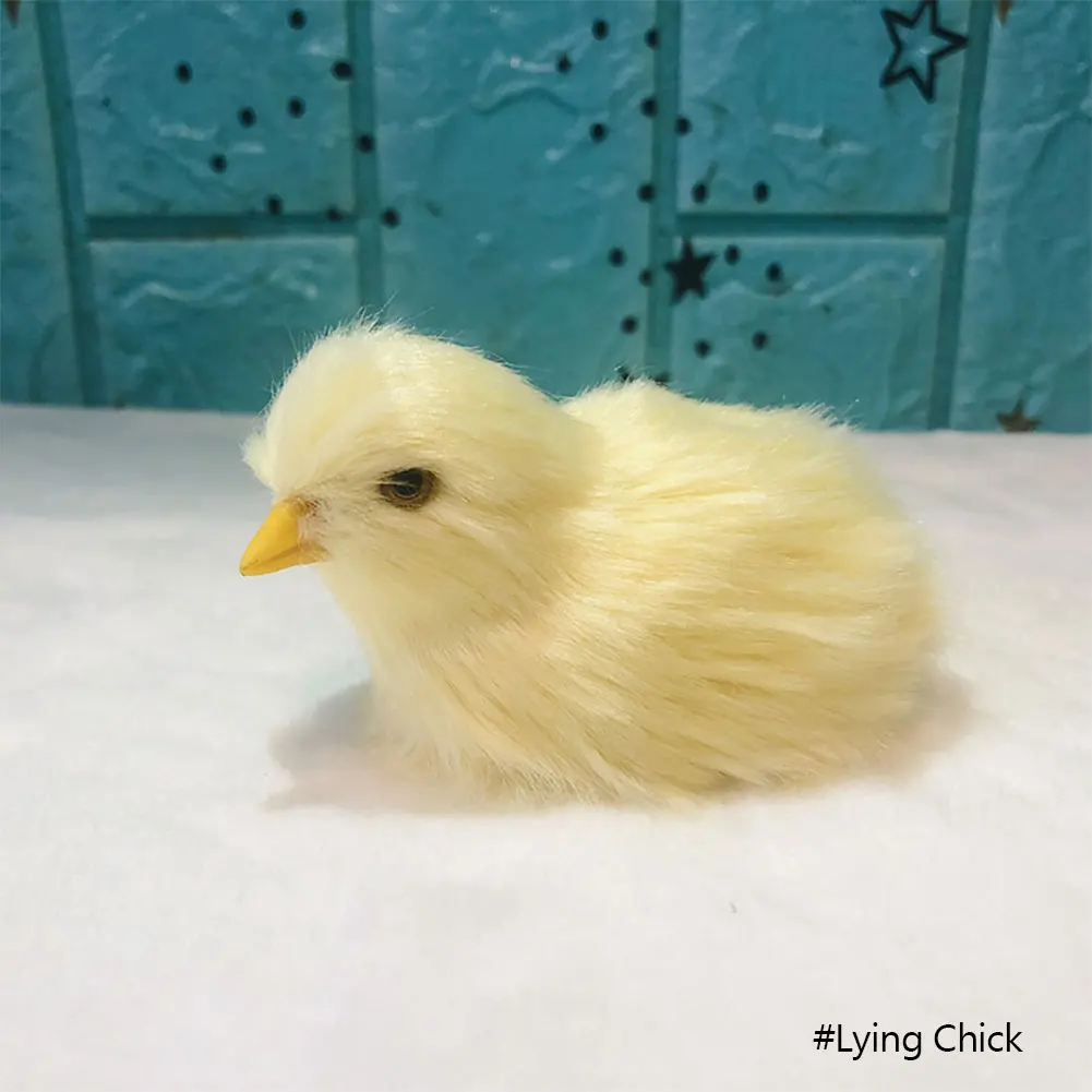 ของขวัญอีสเตอร์เลียนแบบตุ๊กตา Chick - โมเดลไก่ขนยาวนุ่มสําหรับเด็กเครื่องมือการเรียนรู้ความรู้ความเข้าใจสัตว์