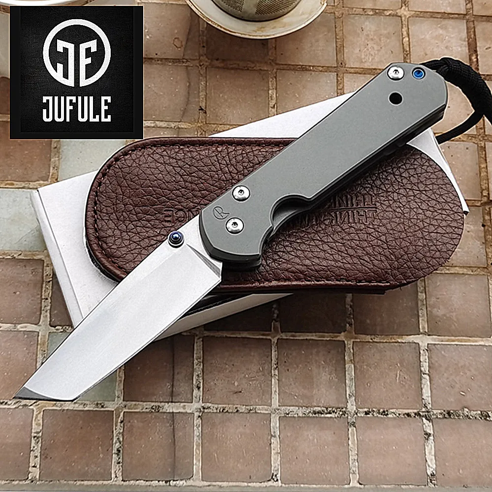 

JUFULE Ceramic Bearing Large Sebenza Tanto 21 folding knife Titanium handle S35vn Utility Tactical kitchen camp hunting EDC tool