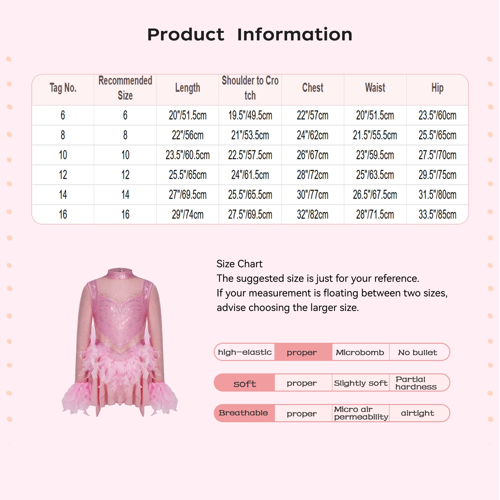 Kids Girls Shiny Rhinestone Figure Skating Dance Performance Competition Costume Wear Long Sleeves Keyhole Feather Ruffled Dress