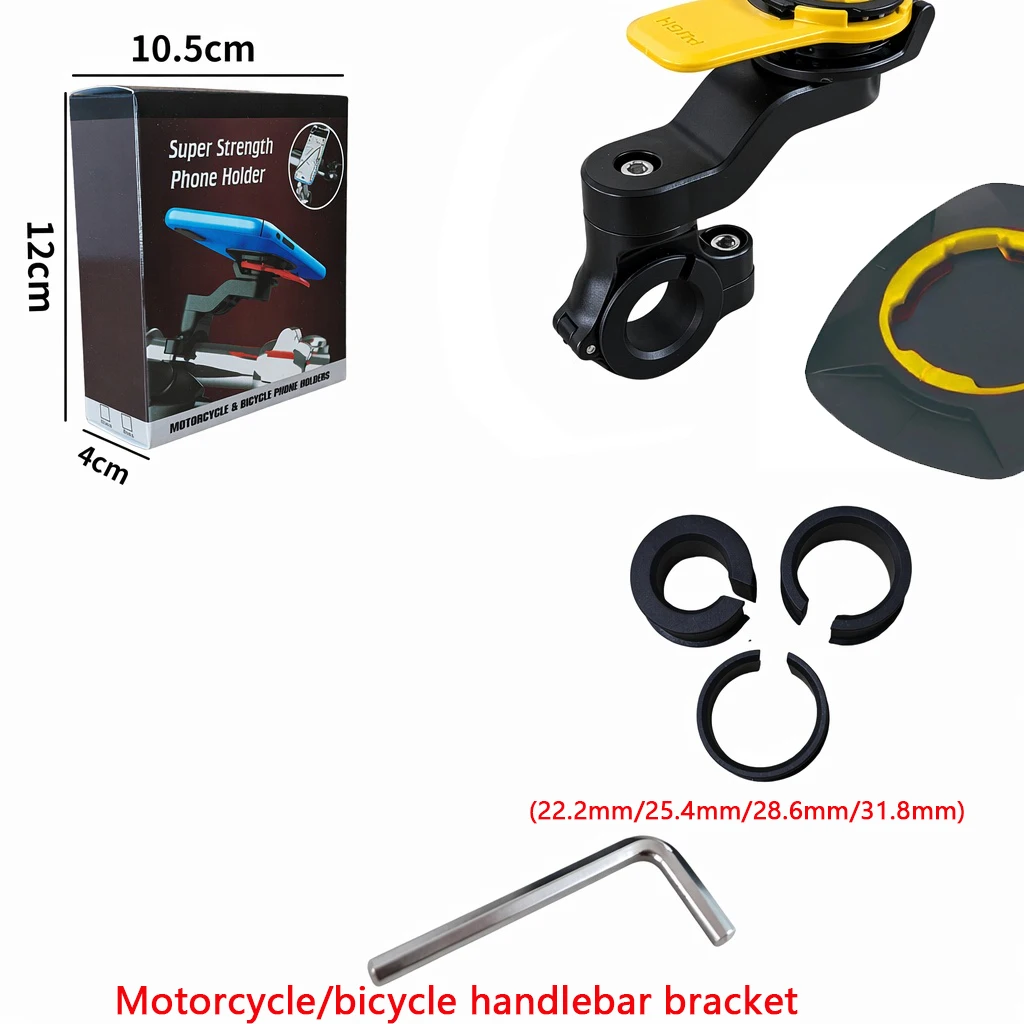 Motorcycle Phone Holder 360° Rotatable Anti-shake Mount for Smartphones Handlebar Bracket GPS Navigation Stand for Delivery