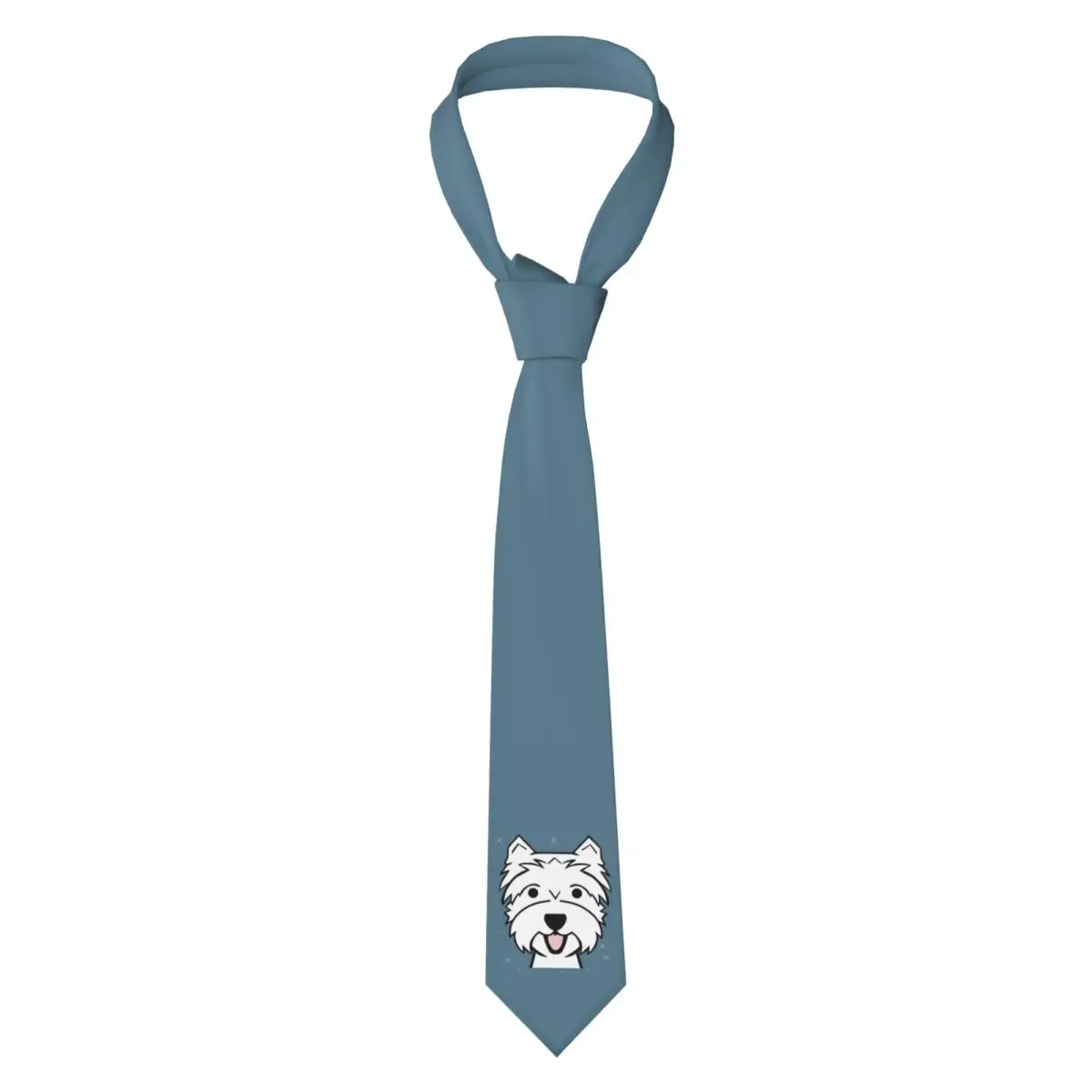 West Highland Terrier - Westies - Westie Dogs - Blue Necktie for Men Polyester Slim Neck Ties Party Accessories Tie Gravatas