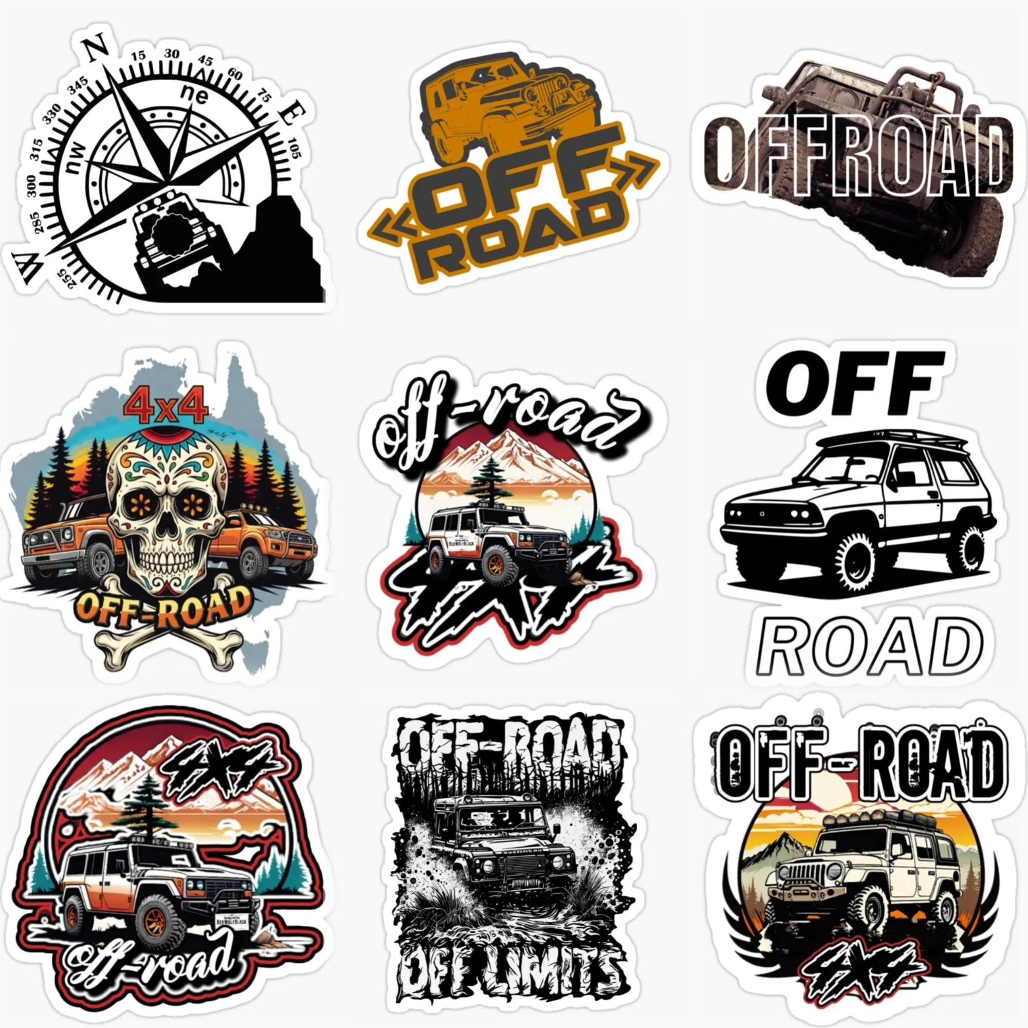 

4x4 Off Road PVC Personalized Car Stickers for Van Motorcycle Bicycle Helmet Window Wall Fridge Table Decal Accessories