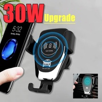30W Wireless Charging Adapter Phone Holder in Car For iPhone 15 14 13 Pro Max Samsung Xiaomi Car Wireless Chargers Phone Stand