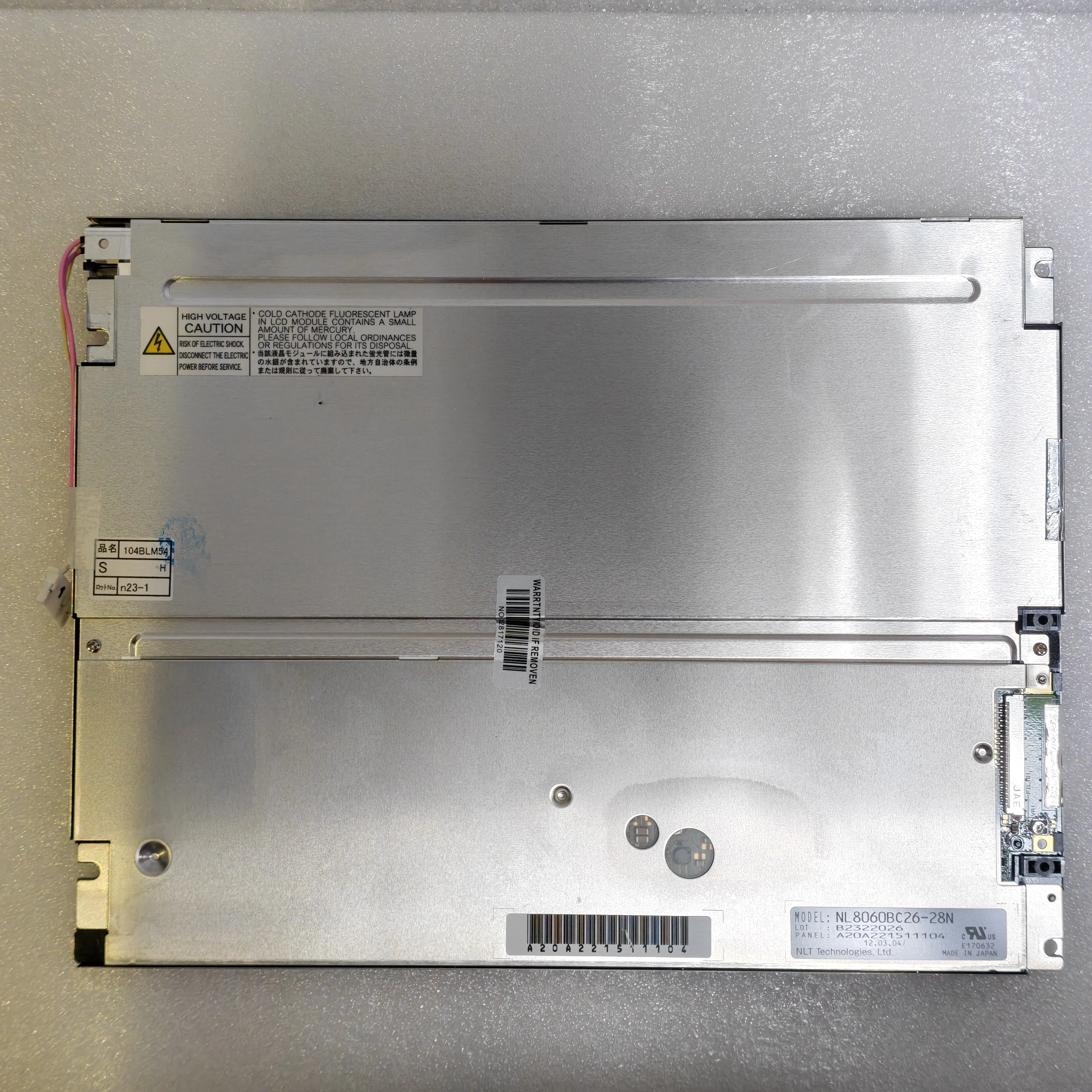 NL8060BC26-28N/27 NL8060BC26-35D/30D NL8060AC26-54D/52D 10.4"  800×600LCD Panel,20Pin LVDS CCFL,for HMI CNC Industrial Display