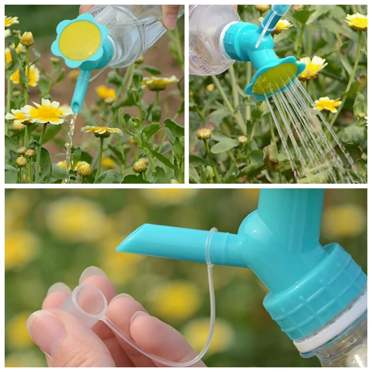 2 In 1 Plastic Sprinkler Nozzle 27~28mm Caliber Bottle Shower Cap Flower Plant Vegetable Watering Device Watering Can Sprinkler