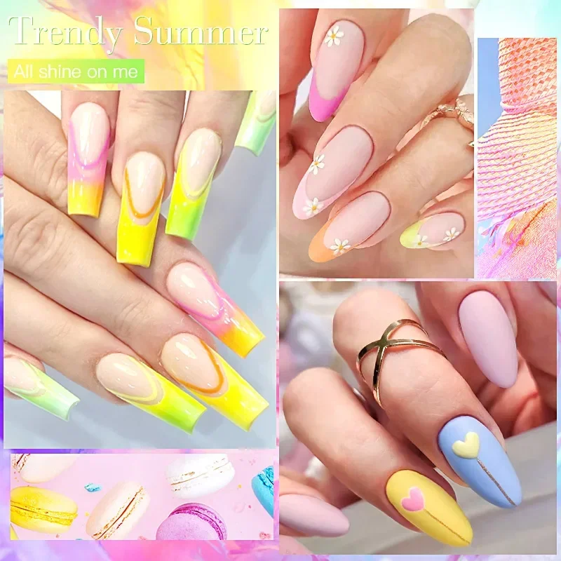 MTSSII 6 Pz/set Serie Macaron Smalto Gel Colori Caramelle Gel UV LED Nail Art Kit Vernice Semi Permanente Primavera Estate
