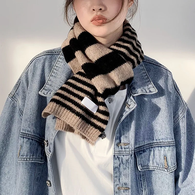 

Women Winter Cashmere Scarf 2023 Striped Pashmina Luxury Brand Shawls and Wraps Bufanda Hijab Travel Stoles Echarpe Warm Blanket