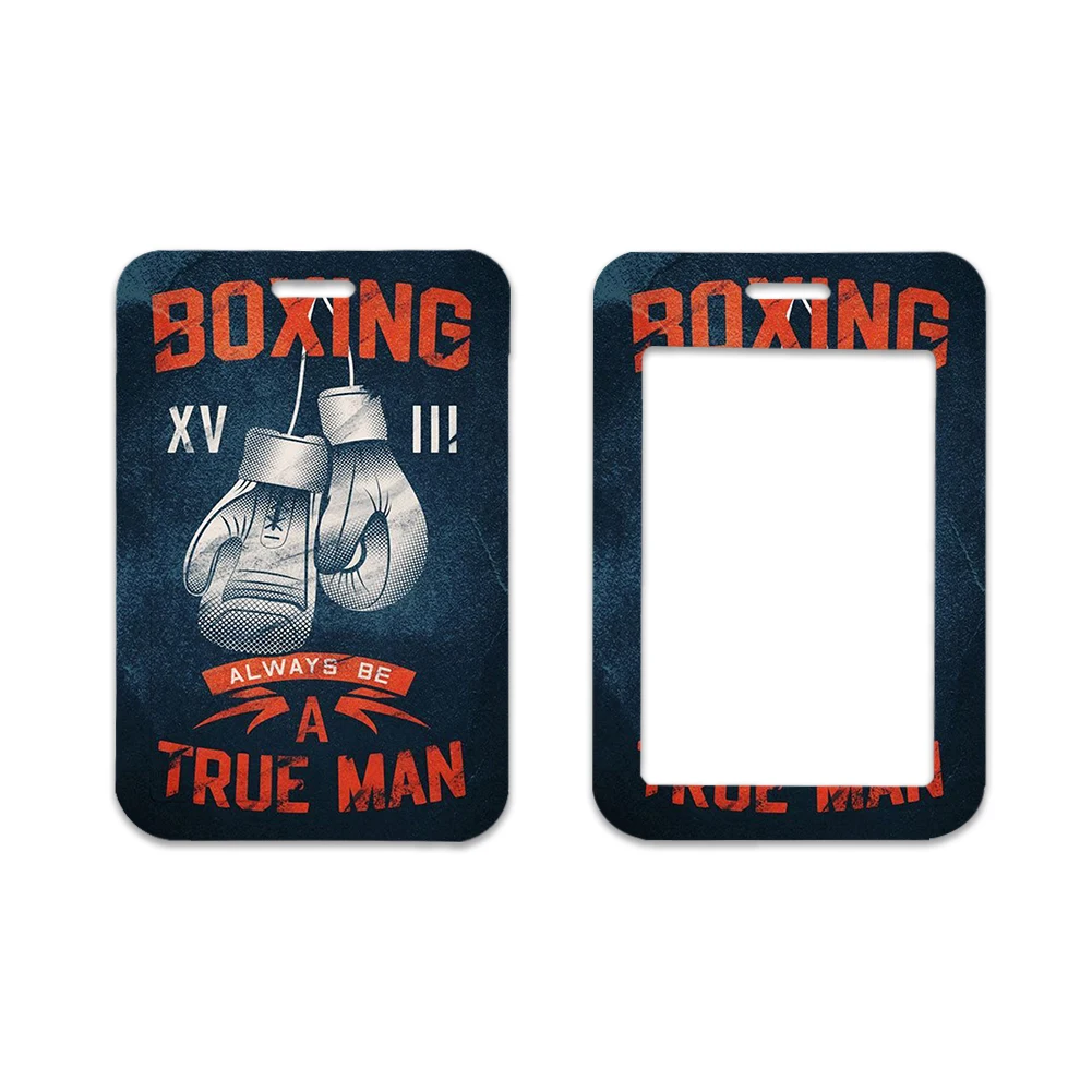 

Card Holder with Lanyard Boxing Glove Pattern- ID Badge Work Accessory Set for Office Gym Sports Keychain Accessories