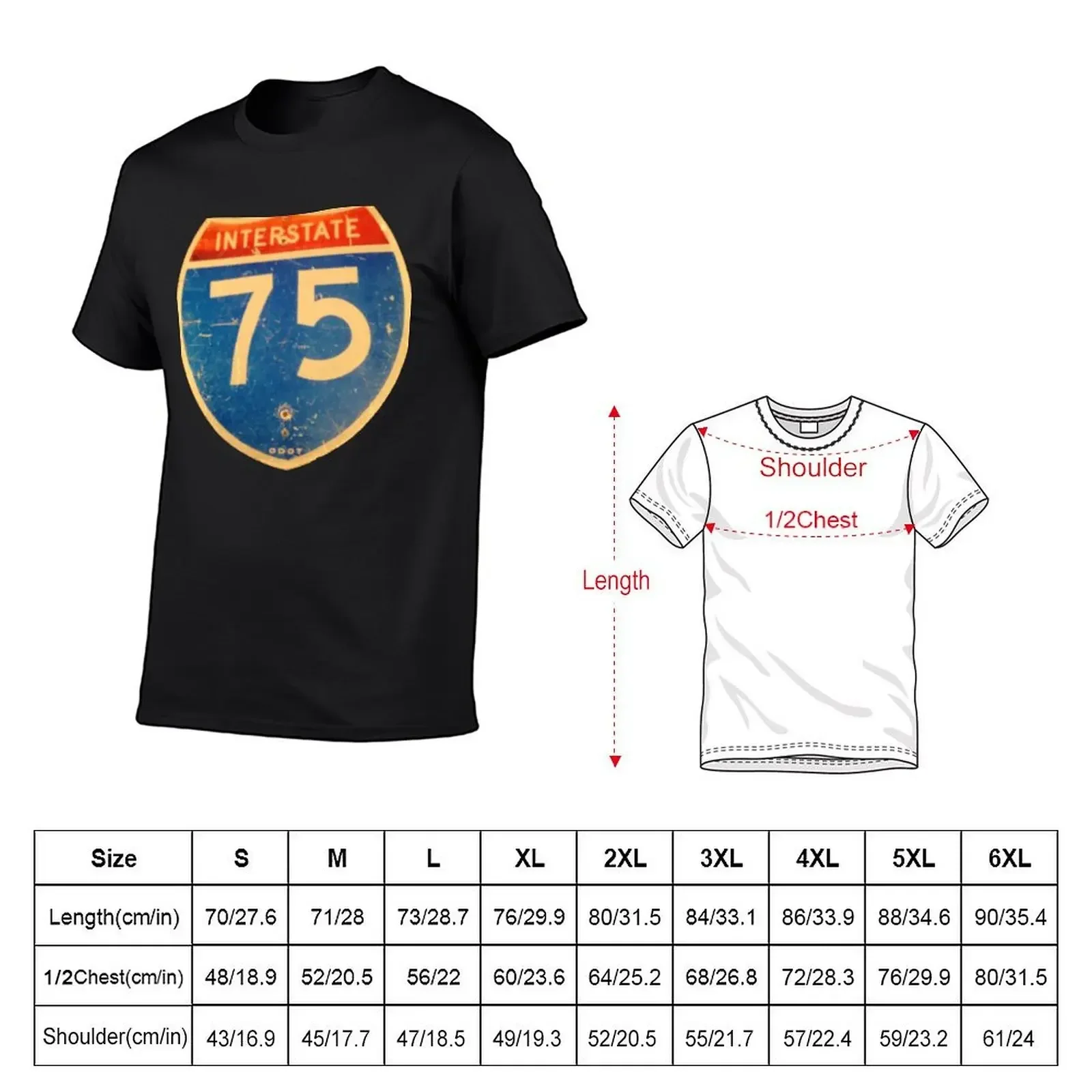 Ohio Interstate 75 (I75 or I-75) Sign T-Shirt shirts graphic tees blanks slim fit t shirts for men