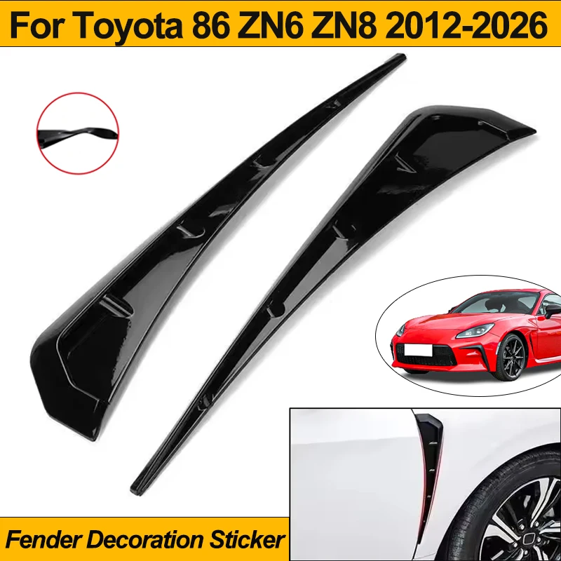 For Toyota 86 ZN6 ZN8 2012-2026 2Pcs Side Fender Spoiler Wind Knife Side Gills Air Vent Decor Stickers Car Styling 2013 2025