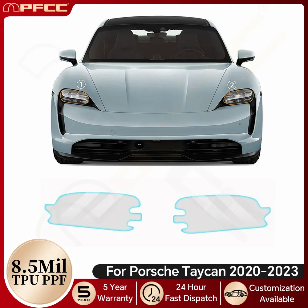 

For Porsche Taycan 2020 2021 2022 2023 Headlight Rearview TPU Paint Protection Film Pre-cut PPF Bra Clear Kit Anti-scratch