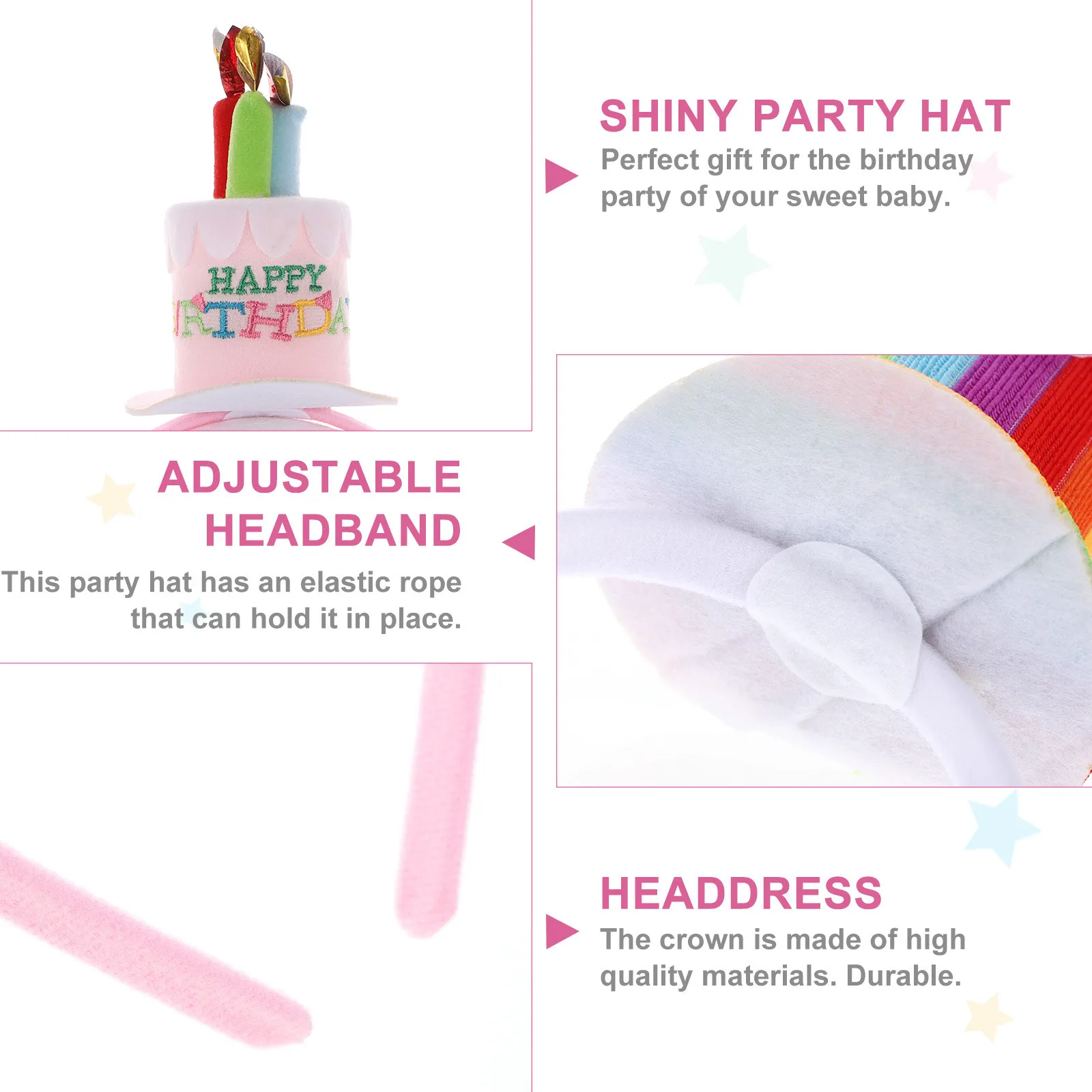 

Набор из 3 ободков для волос: аксессуары для праздничного образа, многоразовые, легкие, безопасные