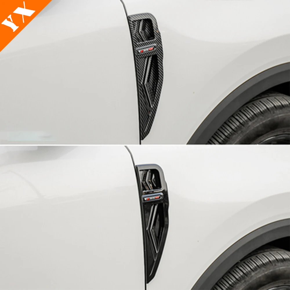 Carbon Black Car Side Wing Fender Door Emblem Badge Stickers Garnish Trim 2022-2024 For Changan CS55 Plus 2 gen Accessories 2pcs