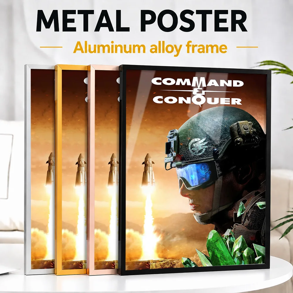 Command & Conquer Soldier With Rocket Launch Framed Metal Print Customized Hero Tribute Wall Art Ideal For Players In Game Room