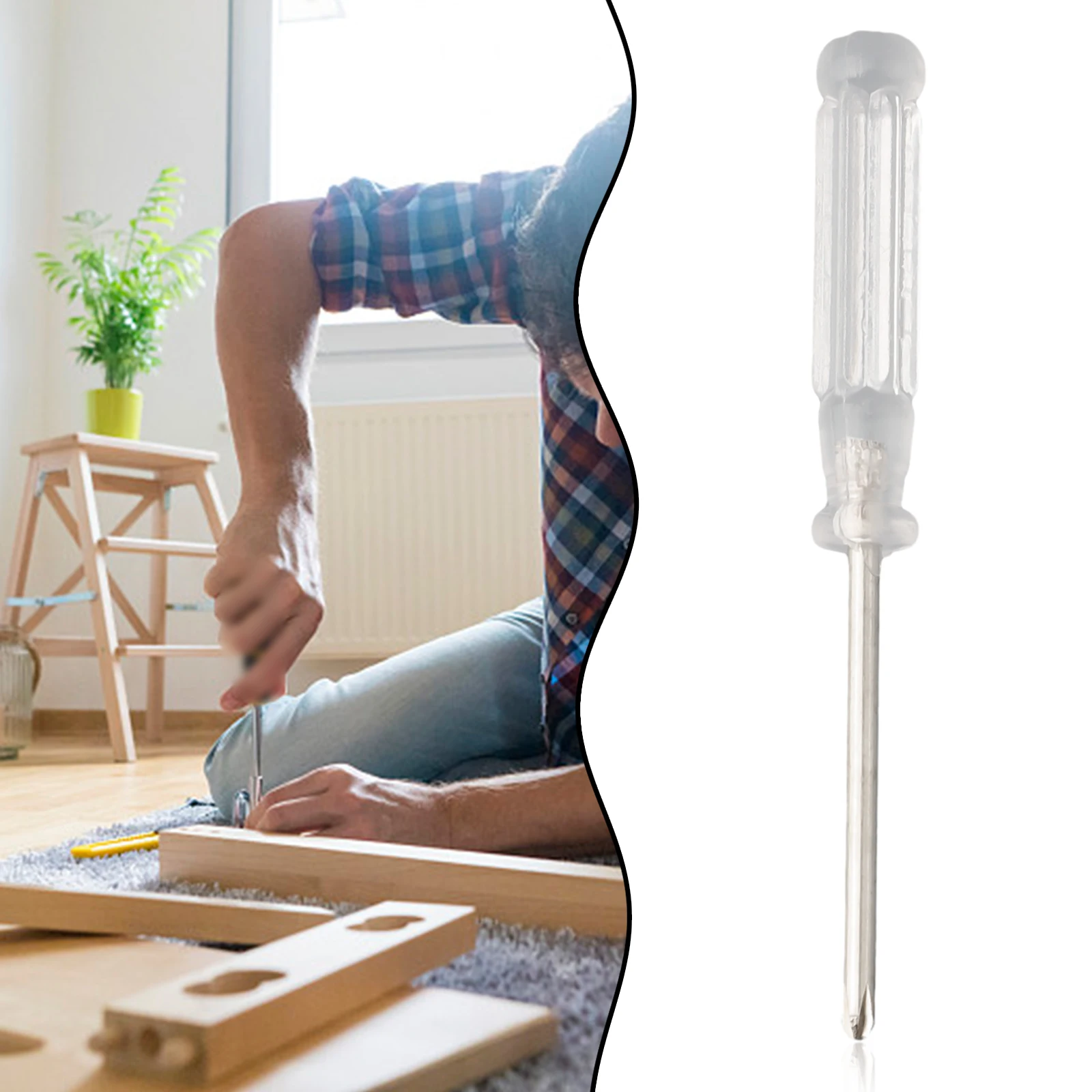 95mm Mini Magnetic Screwdrivers Slotted Phillipss / Cross Head Screwdriver Bit Transparent Handle Hand Repair Tool