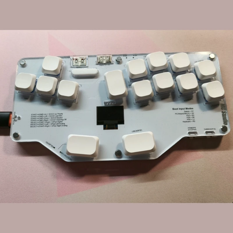 MCstudio Fighting Keyboard Customized Wired RGB Hot Swap Raspberry Pi Chip 15 Key Ergonomic Joystick PS Gaming Keyboard Gift