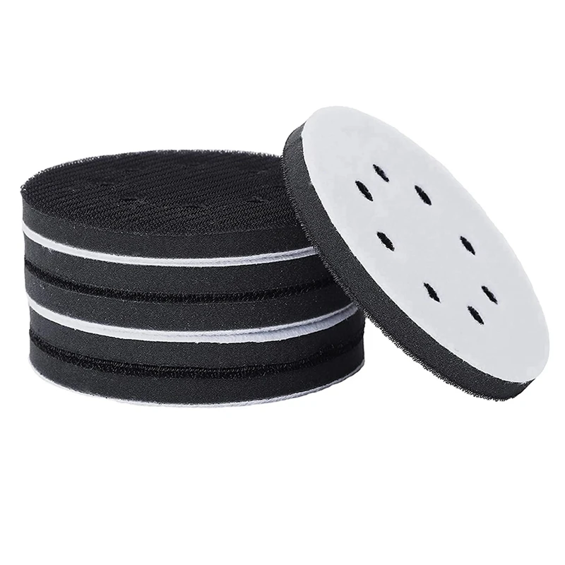 

6PCS 5 Inch(125Mm) 8-Hole Soft Sponge Interface Pad For Sanding Pads And Hook&Loop Sanding Discs For Surface Polishing