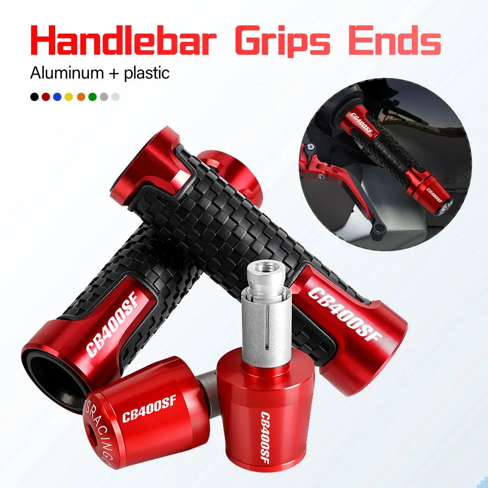 7/8'' Anti-Slip Grip Hand Motorcycle Handlebar Handle Bar Grips End Plugs FOR HONDA CB400SF 1992 1993 1994 1995 1996 1998 2021