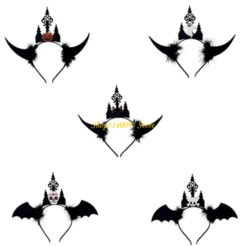 

DXAE Bat Costume Hairband Practical Construction Halloween Party Hair Accessories Slip Resistant For Spooky Festivities