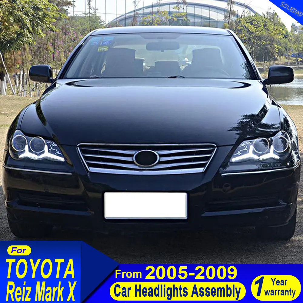 

Car Styling headlights for Toyota Mark X Headlights 2004-2009 Reiz LED Headlight DRL Head Lamp Accessories Plug and play