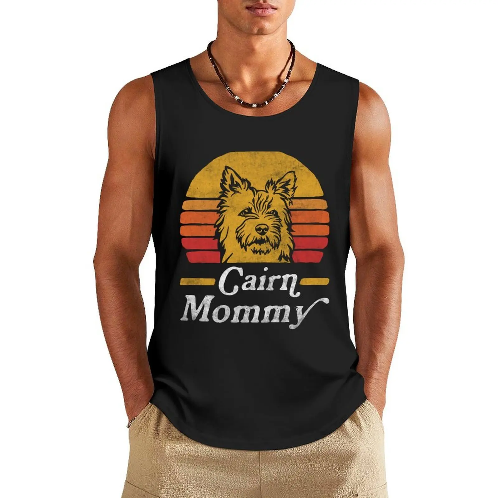 

Retro Vintage Cairn Terrier Mommy Tank Top sexy clothes men Men's t-shirts gym t-shirts man T-shirt man