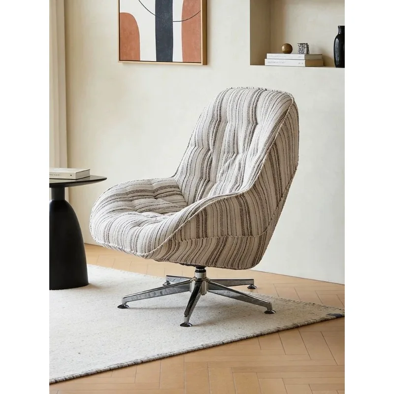 

Medieval fabric striped rotating sofa chair single living room home bedroom creativity, casual lazy recliner