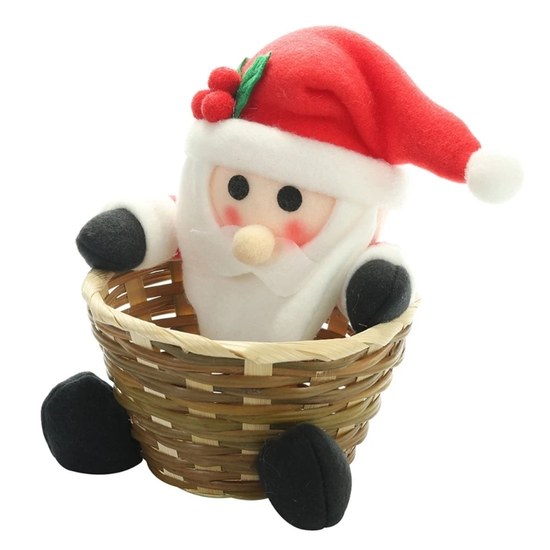 Christmas Candy Hamper Festive Lovely Santa Elk Snowman Decor Candy Basket for Holiday Decor Christmas Decorations Dropship