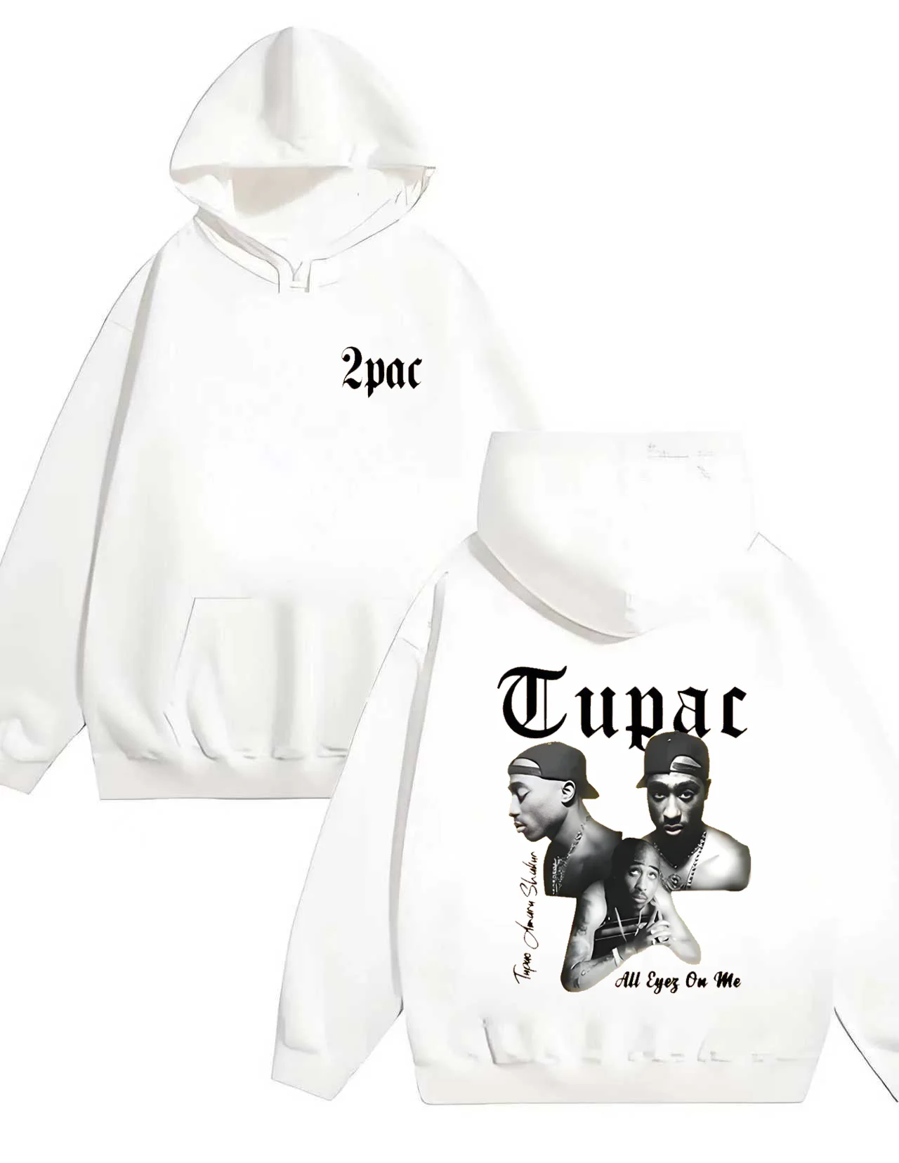 เสื้อฮู้ดพิมพ์ลาย Tupac All Eyes On Me รุ่นใหม่ปี 2025 น้ำหนัก 330 กรัม สไตล์ลำลอง ใส่ได้ทั้งชายและหญิง