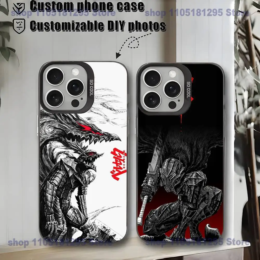 

Berserk Guts Hot Blood Anime Plating Phone Case For iPhone17,16,15,14,13,12,11,Mini,Pro,MAX,plus,Black Matte Shockproof Cover
