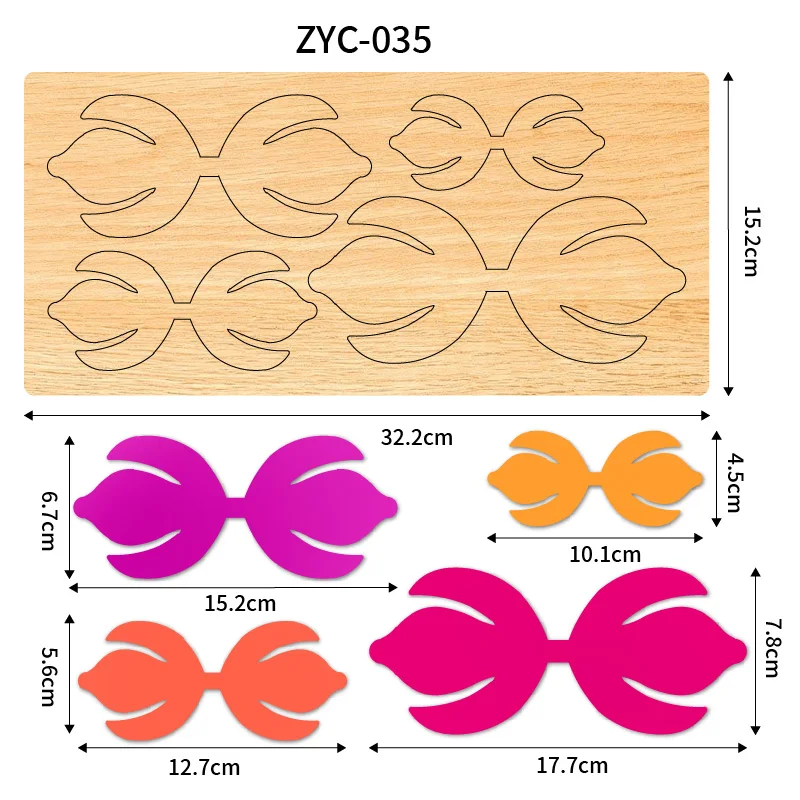 ZYC-035 bow Tail wooden cutting molds are suitable for use in die-cutting machines